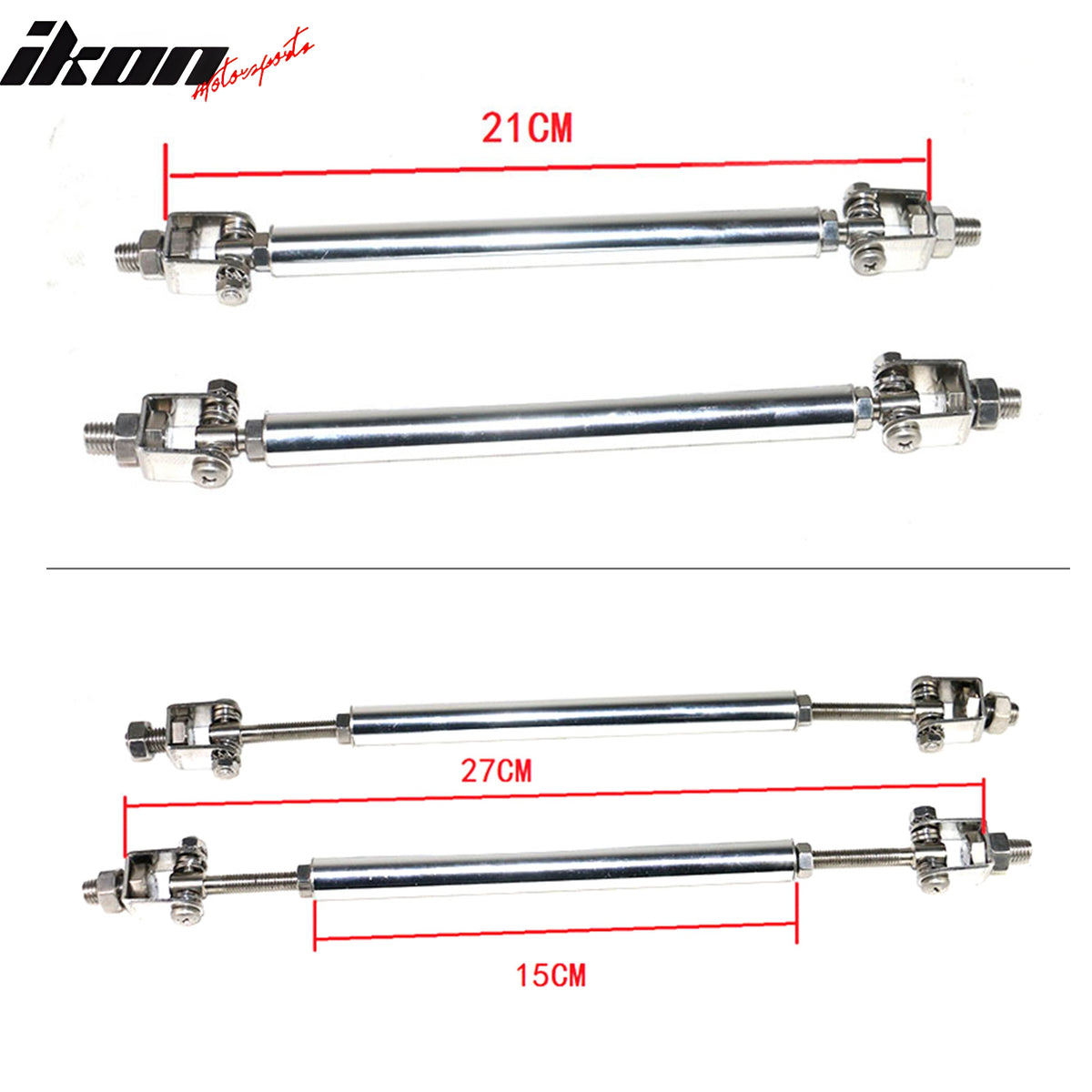 Fits 24-26 Ford Mustang Ecoboost& GT IKON Front Splitter w/ Stainless Steel Rods