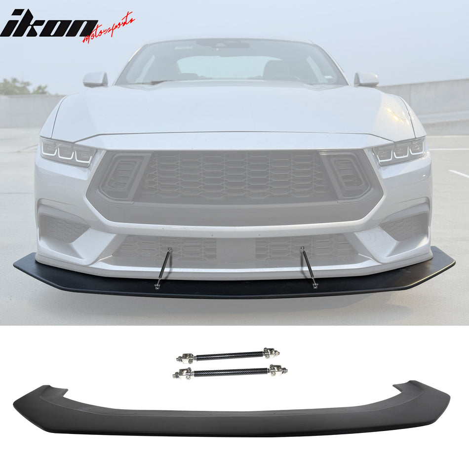 2024-2026 Ford Mustang Ecoboost&GT Front Splitter w/ Carbon Fiber Rods
