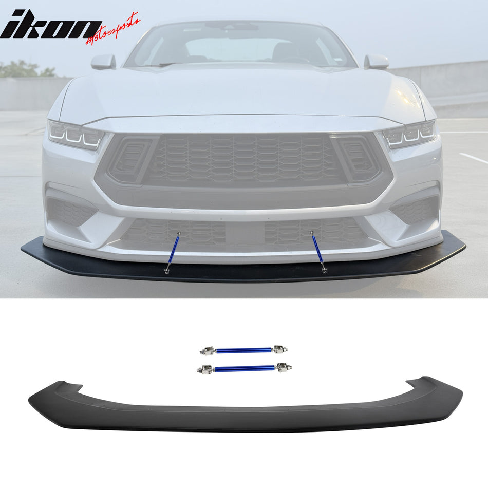 2024-2026 Ford Mustang Ecoboost&GT Front Splitter w/ Blue Strut Rods
