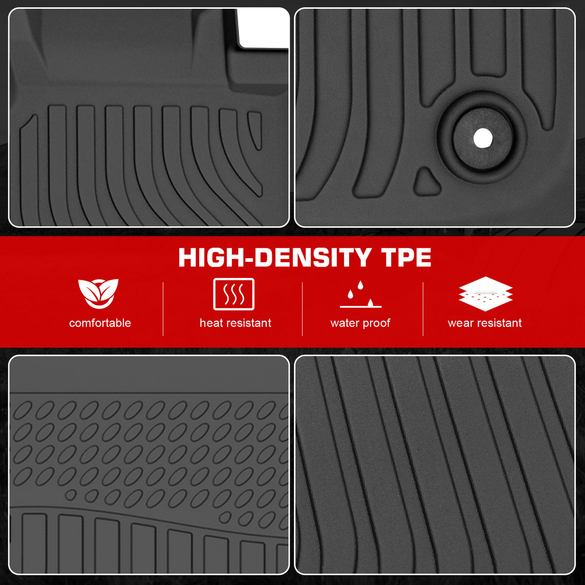 Fits 11-22 Jeep Grand Cherokee WK 3D All Weather Floor Mats TPE Carpet Trunk Mat