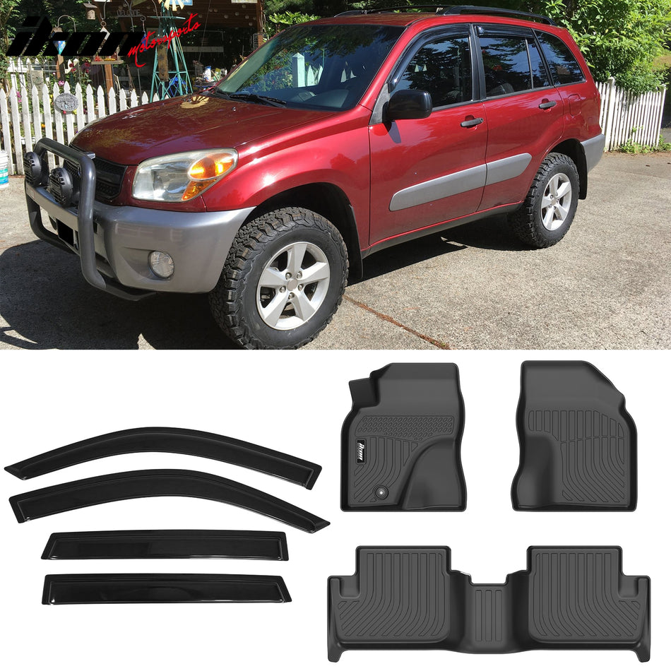 2001-2005 Toyota RAV4 3D Molded Floor Mat Carpet TPE Window Visors