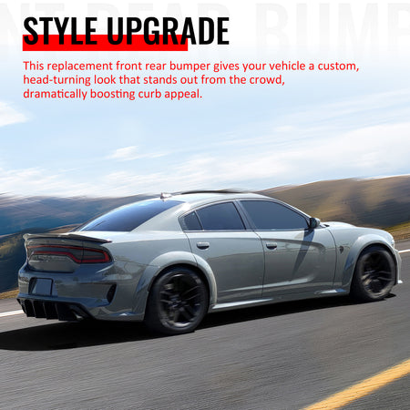 Fits 15-23 Dodge Charger Front Rear Bumper Conversion with Side Skirts/Diffuser