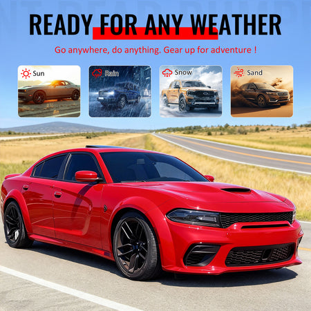 For 15-23 Dodge Charger Front & Rear Bumper Cover & Side Skirt & Fender Flare