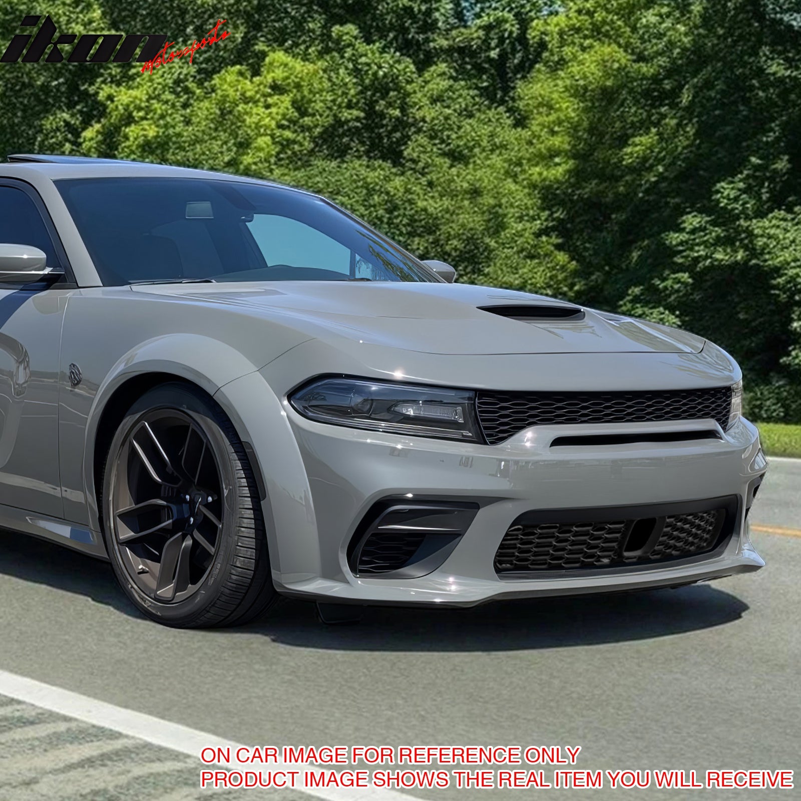 For 15-23 Dodge Charger Front & Rear Bumper Cover & Side Skirt & Fender Flare