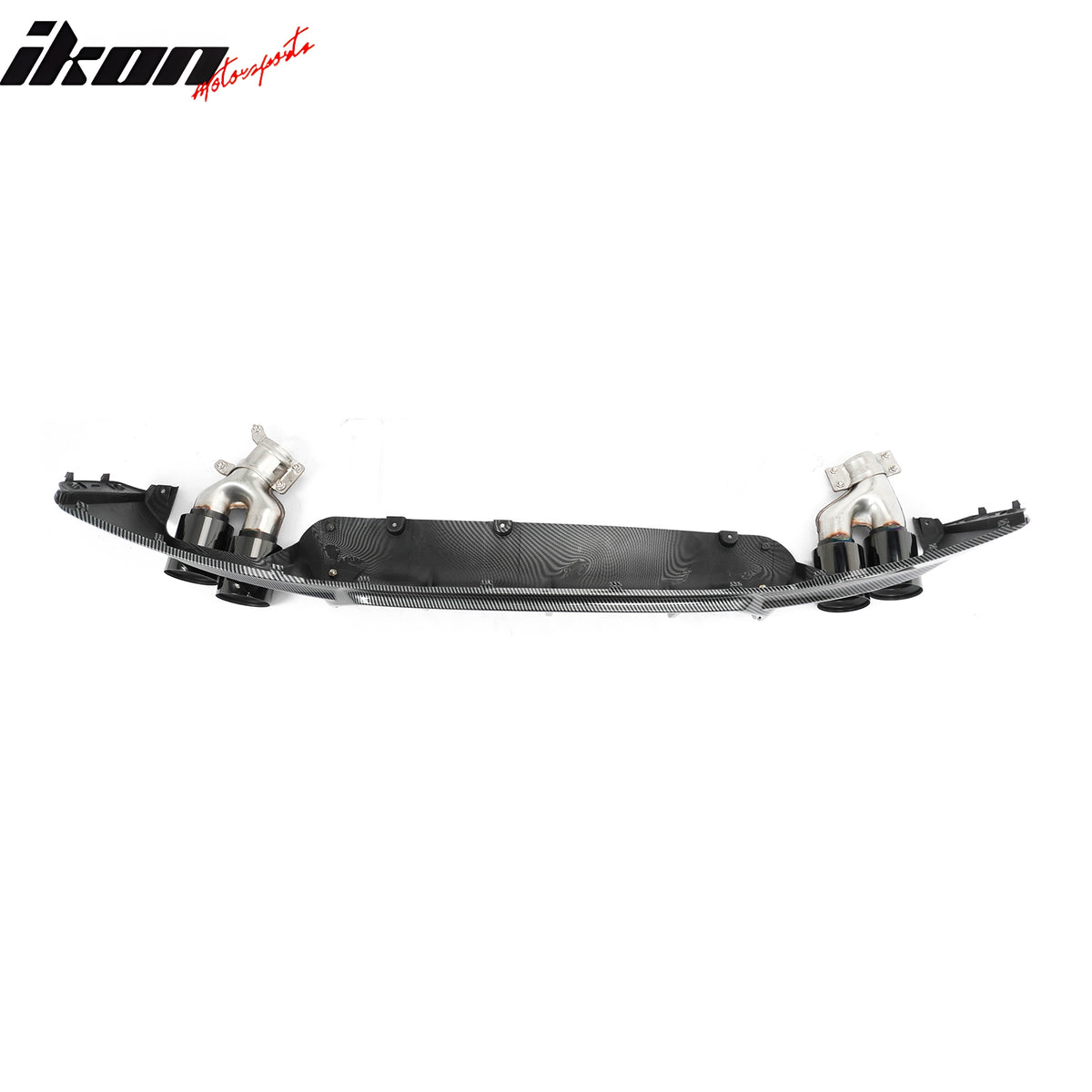 Fits 17-20 BMW G30 Competition Style Rear Diffuser CF Print + Black Exhaust Tip