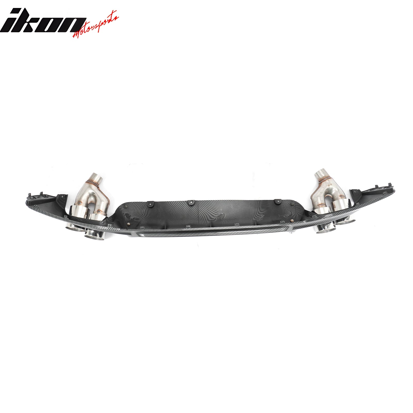 Fits 21-23 BMW G30 Competition Style Rear Diffuser CF Print + Silver Exhaust Tip