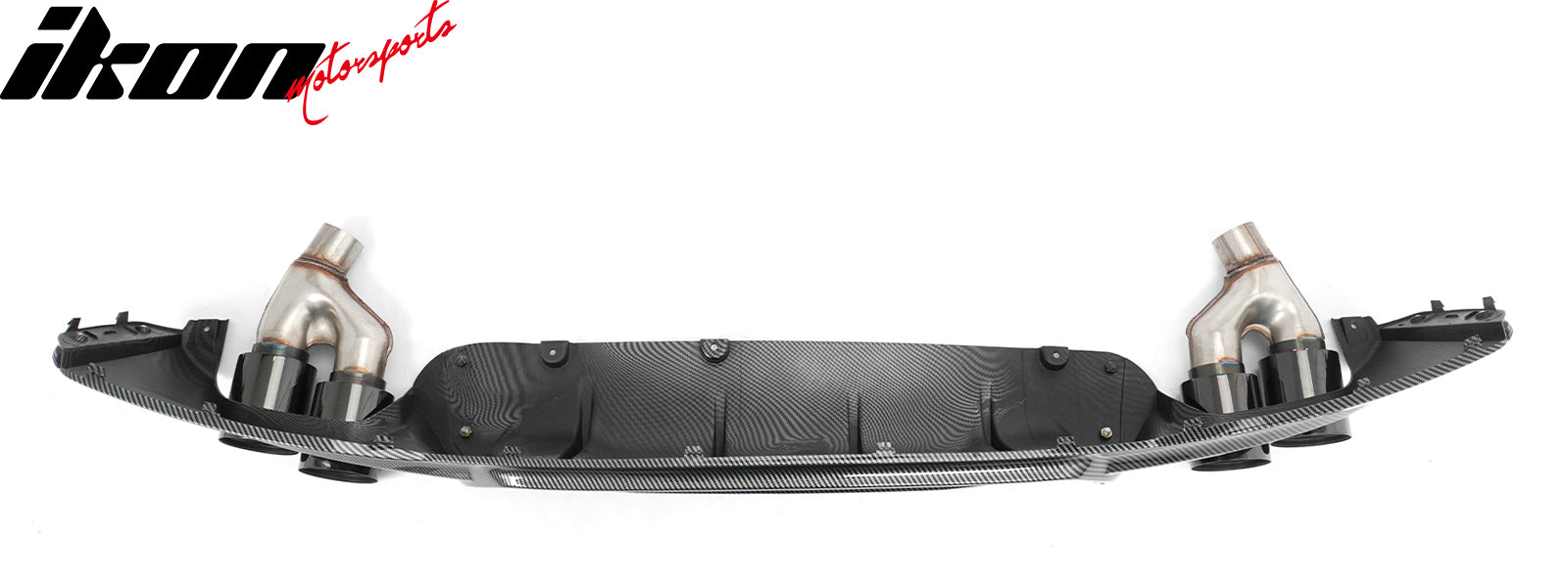 Fits 21-23 BMW G30 Carbon Fiber Print Rear Diffuser MP Style+ Black Quad Exhaust