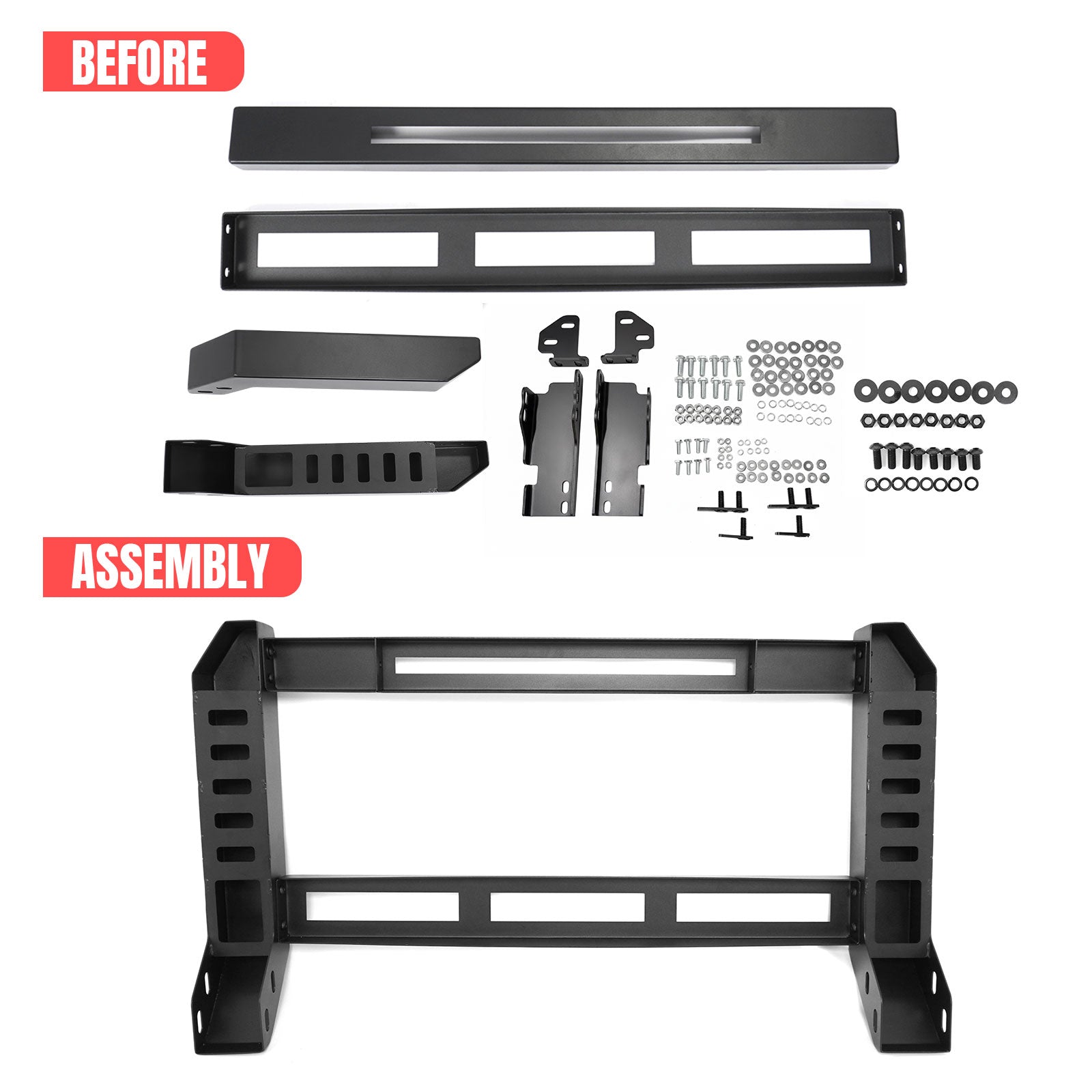 Fits 07-19 Chevrolet Silverado GMC Sierra 1500 Bull Bar Push Bumper Grille Guard