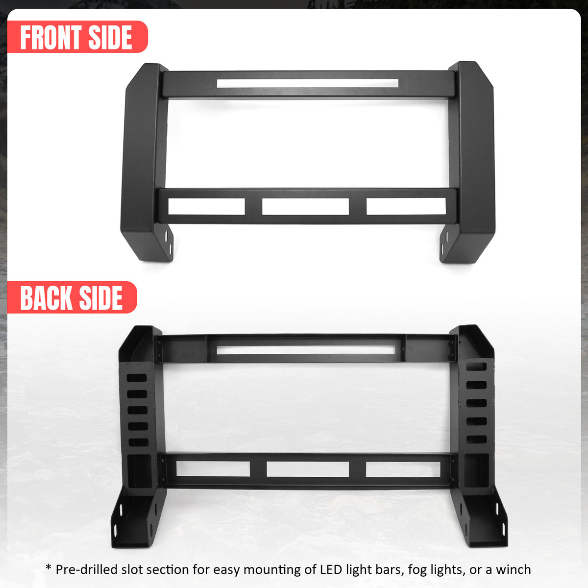 Fits 18-25 Jeep Wrangler JL 20-25 Gladiator JT Bull Bar Push Bumper Grille Guard