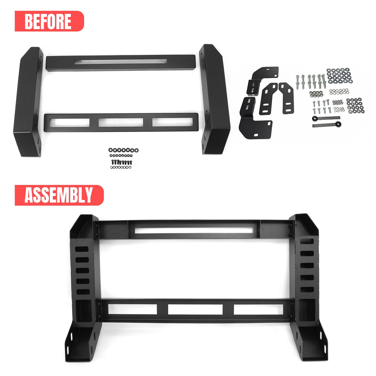 Fits 18-25 Jeep Wrangler JL 20-25 Gladiator JT Bull Bar Push Bumper Grille Guard
