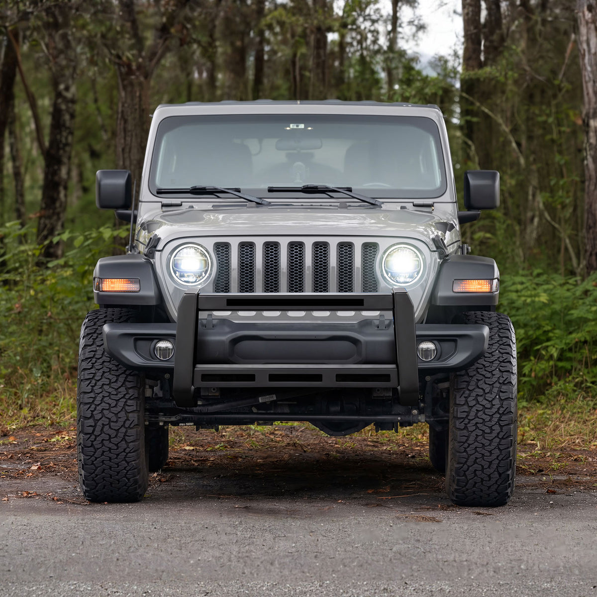 Fits 18-25 Jeep Wrangler JL 20-25 Gladiator JT Bull Bar Push Bumper Grille Guard