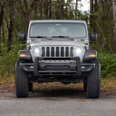 Fits 18-25 Jeep Wrangler JL 20-25 Gladiator JT Bull Bar Push Bumper Grille Guard