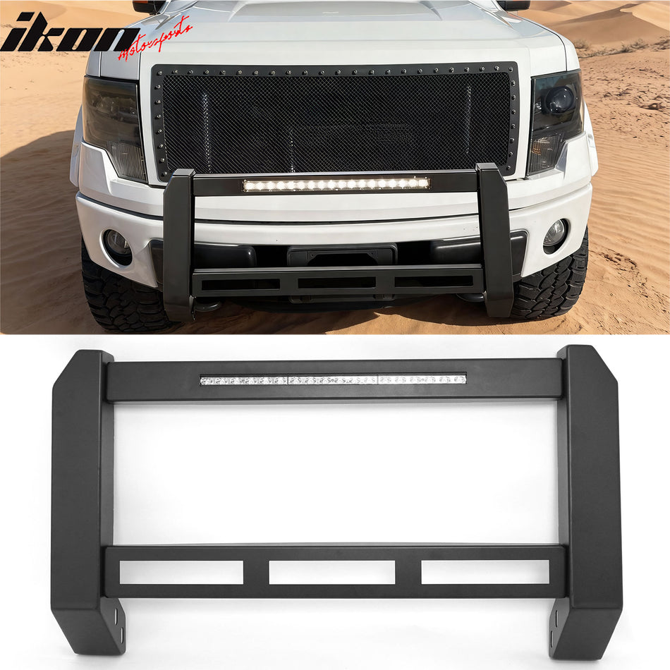 2009-2014 Ford F-150 Bull Bar Front Brush Bumper Grille Guard W/LED