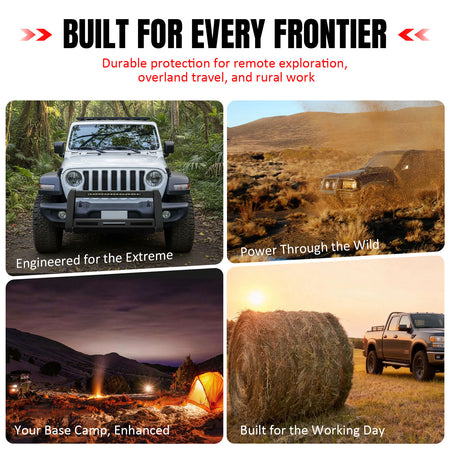 Fits 18-25 Jeep Wrangler JL 20-25 Gladiator JT Bull Bar Grille Guard W/LED Light