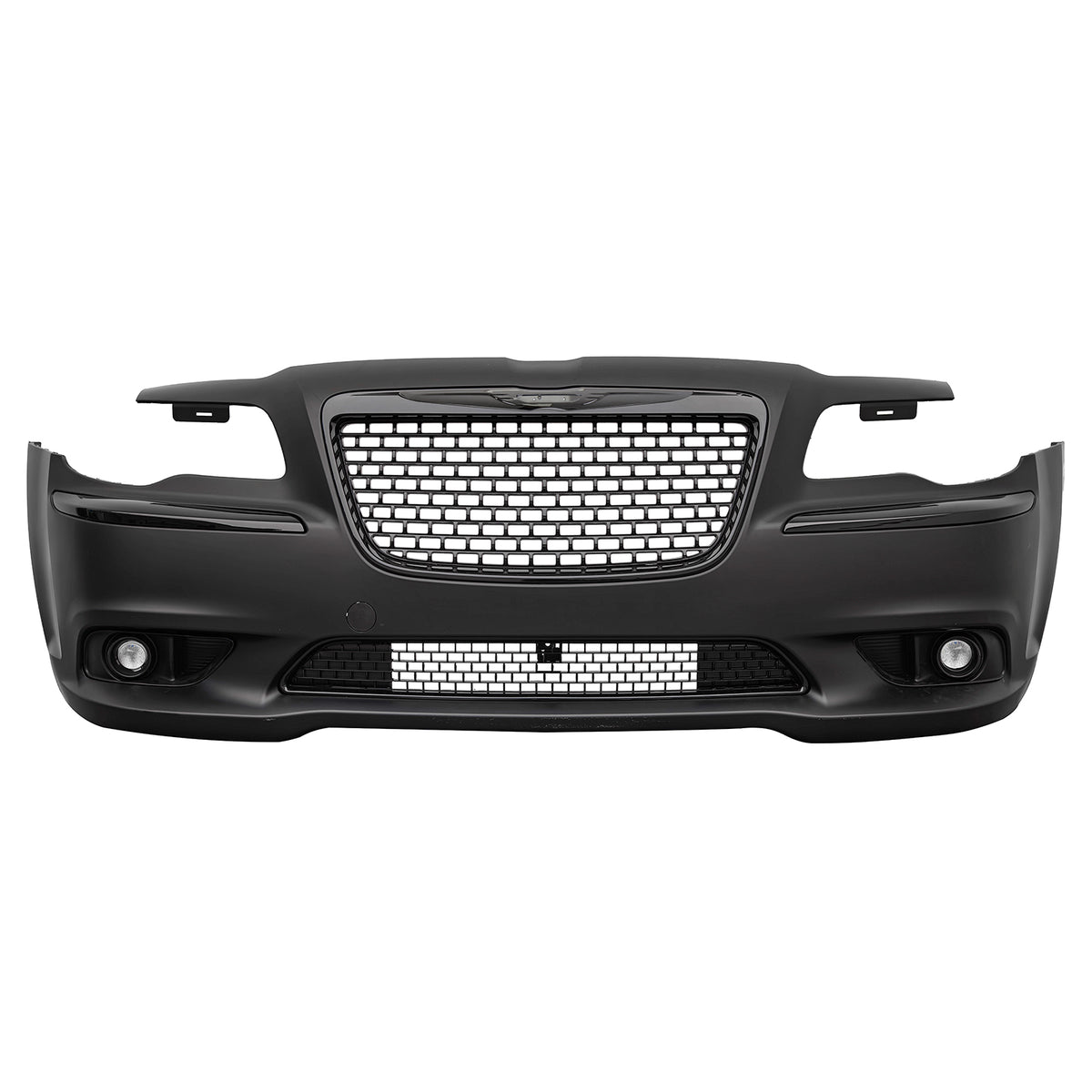 For 11-14 Chrysler 300 SRT8 Style Front Bumper w/ Gloss Black Grilles Fog Lights