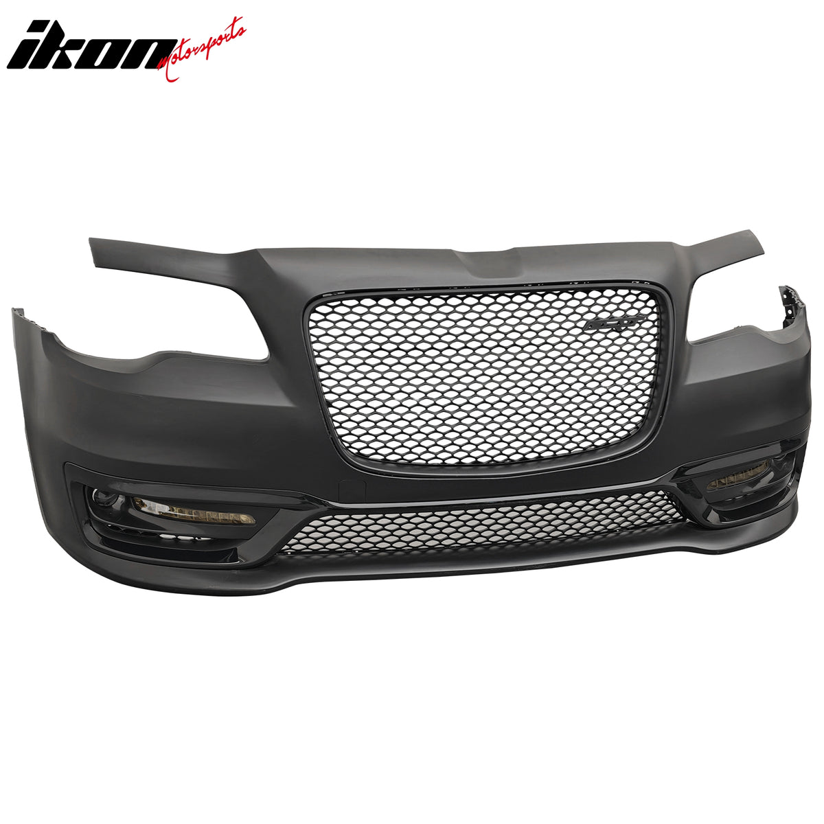 For 15-23 Chrysler 300 SRT Style Front Bumper Cover Fog Light Matte Black Grille