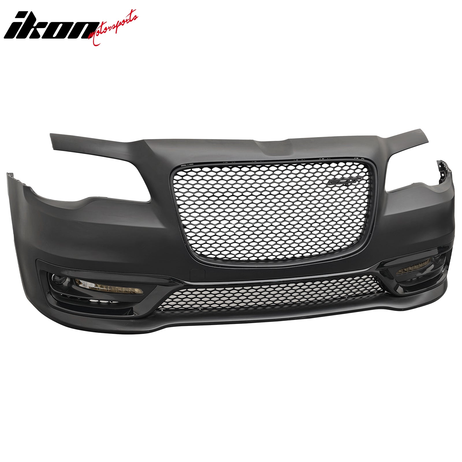 For 15-23 Chrysler 300 SRT Style Front Bumper Cover Fog Light Matte Black Grille