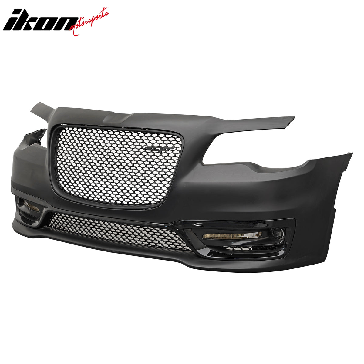For 15-23 Chrysler 300 SRT Style Front Bumper Cover Fog Light Matte Black Grille