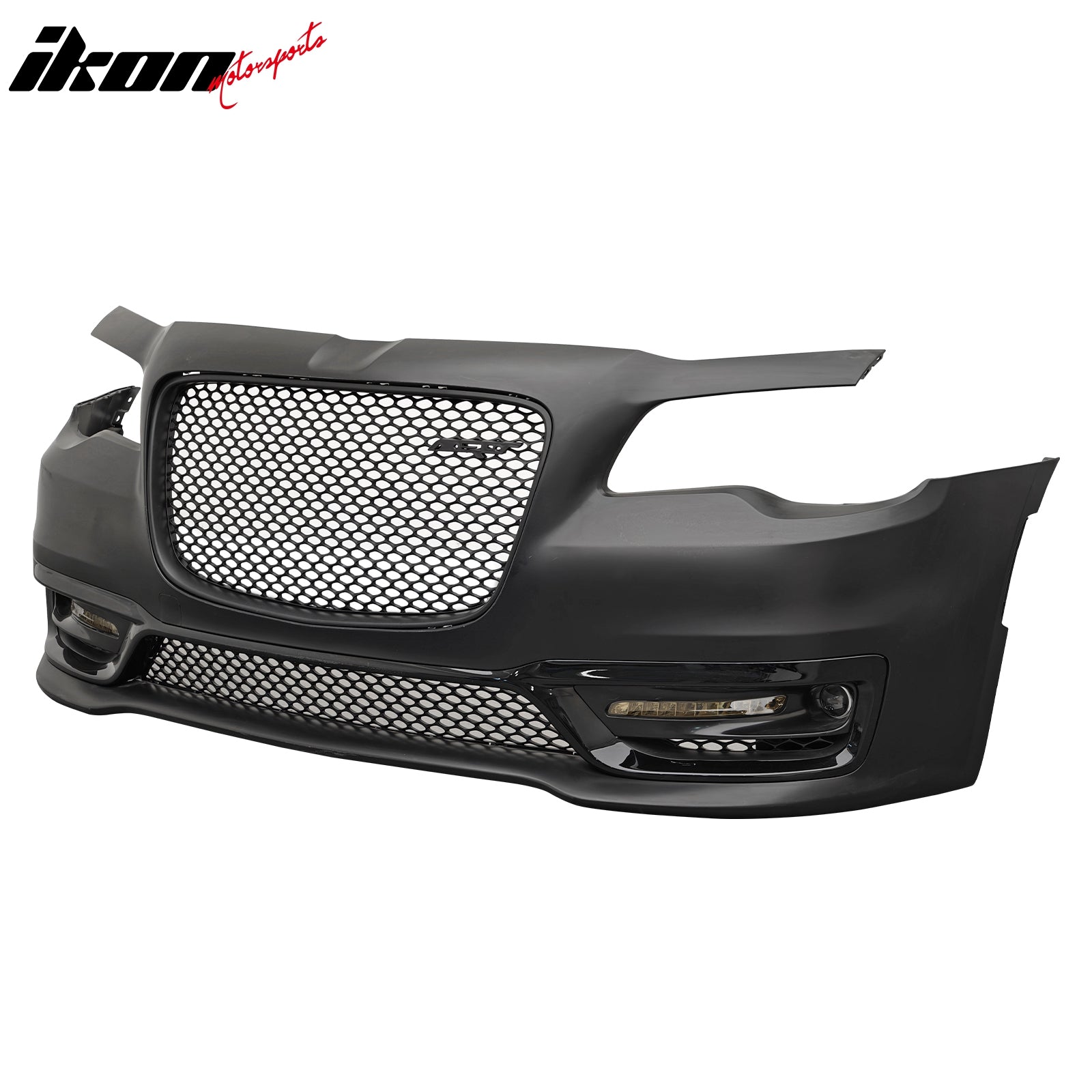 For 15-23 Chrysler 300 SRT Style Front Bumper Cover Fog Light Matte Black Grille