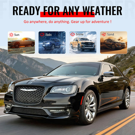 Fits 15-23 Chrysler 300 300S Style Front Bumper Cover w/ Fog Lights Matte Grille