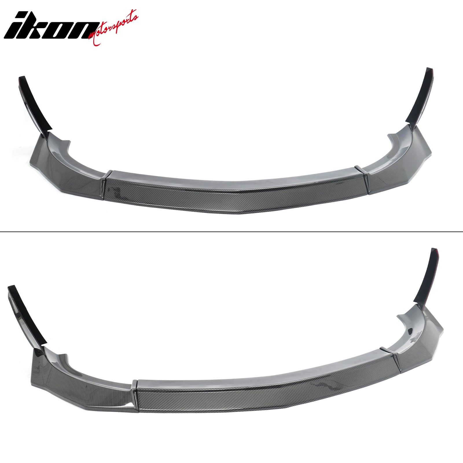 IKON MOTORSPORTS Front Bumper Lip W/ Winglet, Compatible with 2023-2026 Nissan Z (400Z), VRS Style Carbon Fiber Print ABS Air Dam Chin Spoiler Splitter W/ Side Corner Winglets Canard 5PCS