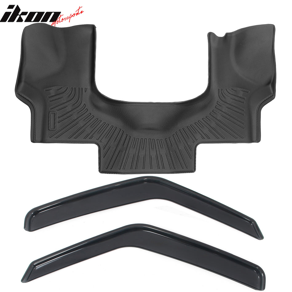 2007-2014 Ford E-Series Van 3D Molded Floor Mat Carpet TPE + Window Visors