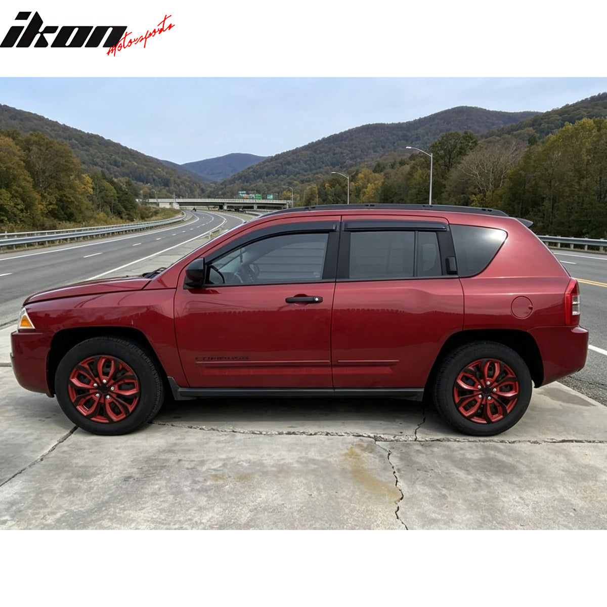 Fits 07-17 Jeep Compass TPE Floor Mats+ Rear Trunk Backrest Mats + Window Visors