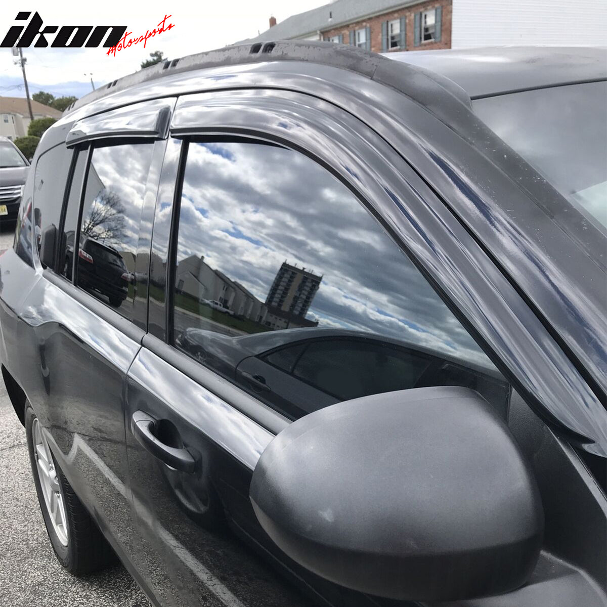 Fits 07-17 Jeep Compass TPE Floor Mats+ Rear Trunk Backrest Mats + Window Visors