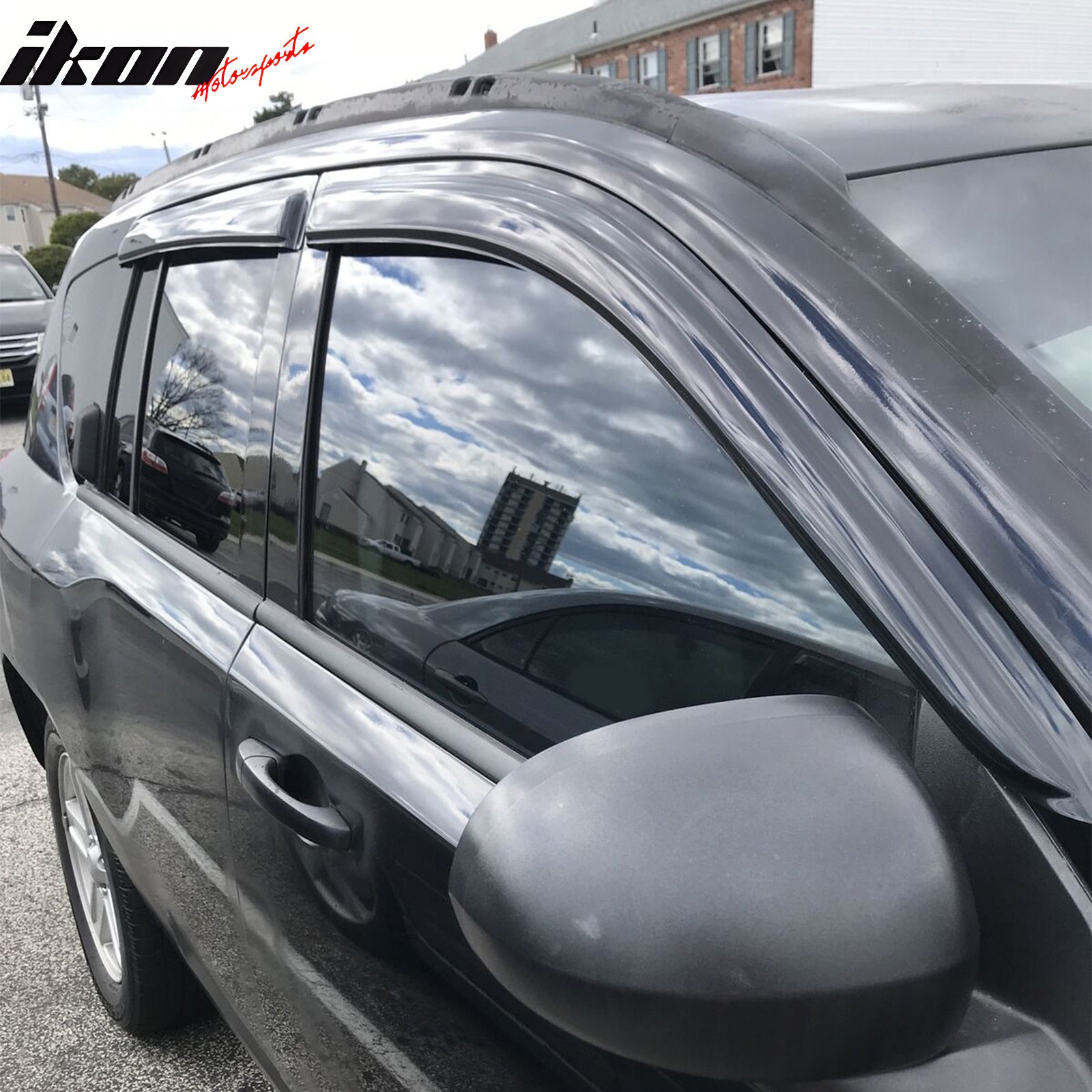 Fits 07-17 Jeep Compass TPE Floor Mats+ Rear Trunk Backrest Mats + Window Visors