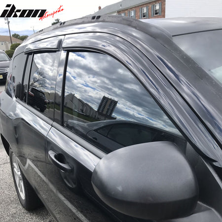Fits 07-17 Jeep Compass TPE Floor Mats+ Rear Trunk Backrest Mats + Window Visors