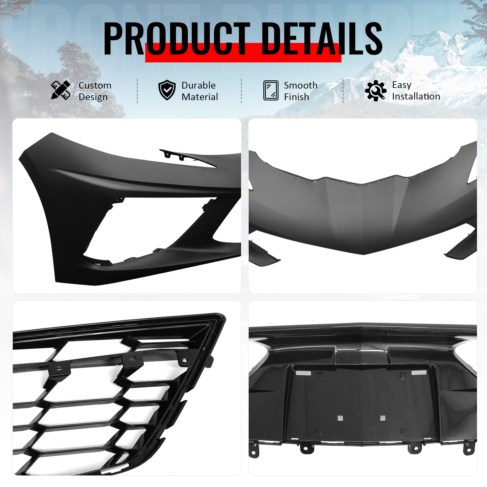 Fits 20-26 Corvette Stingray Front Bumper Cover OE Style PP Conversion Assembly