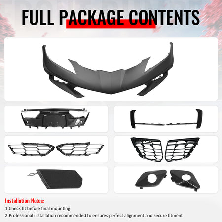 Fits 20-26 Corvette Stingray Front Bumper Cover OE Style PP Conversion Assembly