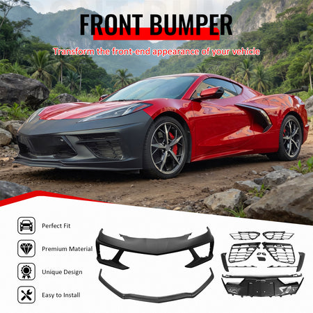 Fits 2020-2026 Corvette Stingray Front Bumper Cover OE Style PP W/ Z51 Lip