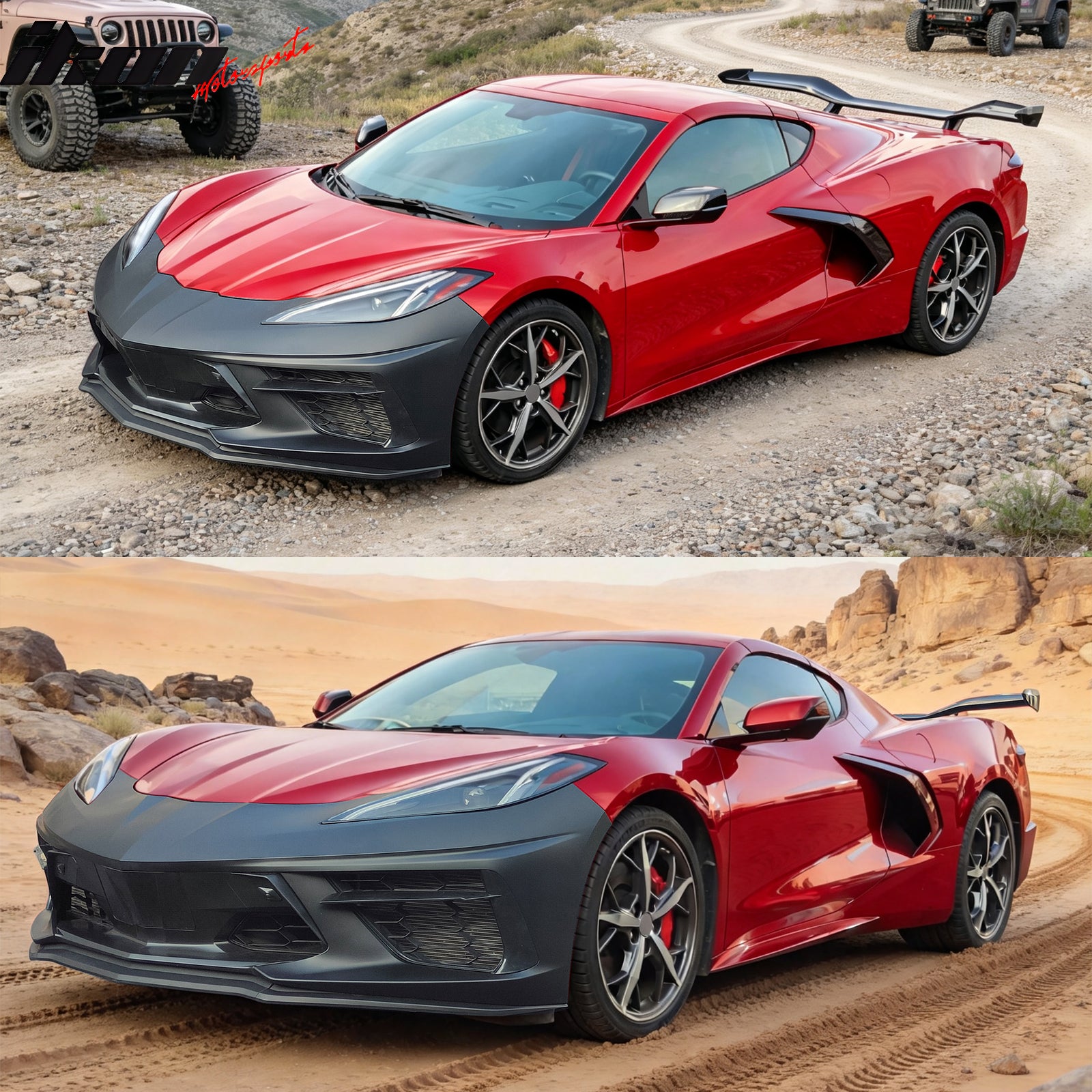 For 20-26 Corvette Stingray Front Bumper Cover OE Style PP Conversion W/ Z51 Lip