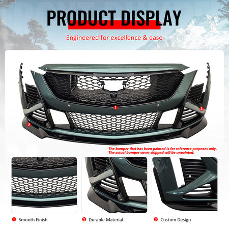 For 25-26 Cadillac CT5 Front Bumper Cover V Blackwing Style Conversion PP Fascia