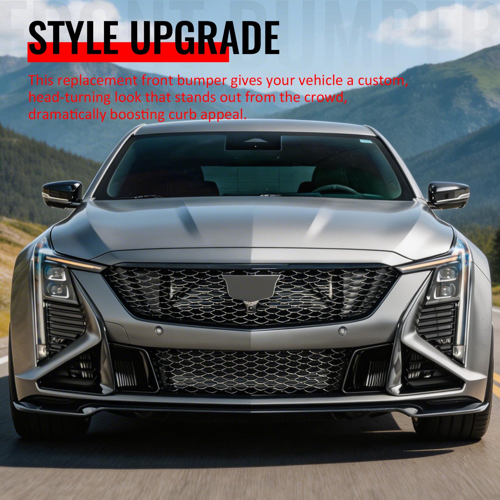 For 25-26 Cadillac CT5 Front Bumper Cover V Blackwing Style Conversion PP Fascia