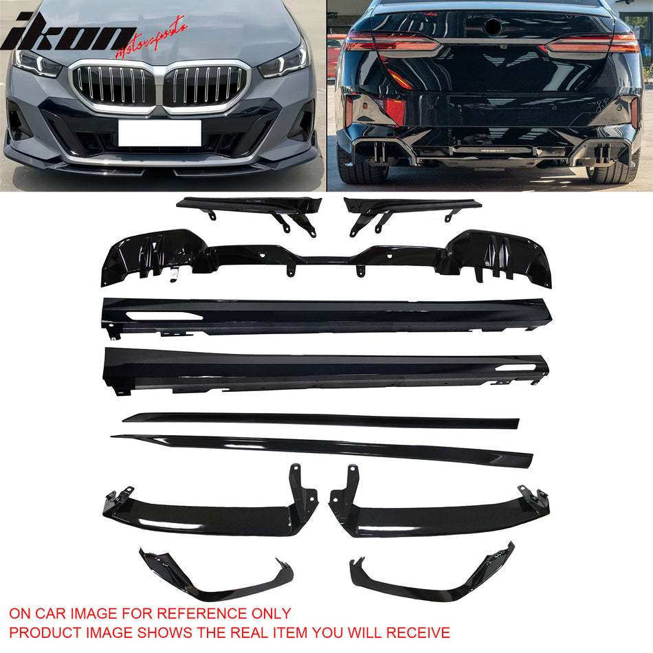 2024-2026 BMW G60 5-Series Front Bumper Lip+Rear Diffuser+Side Skirts