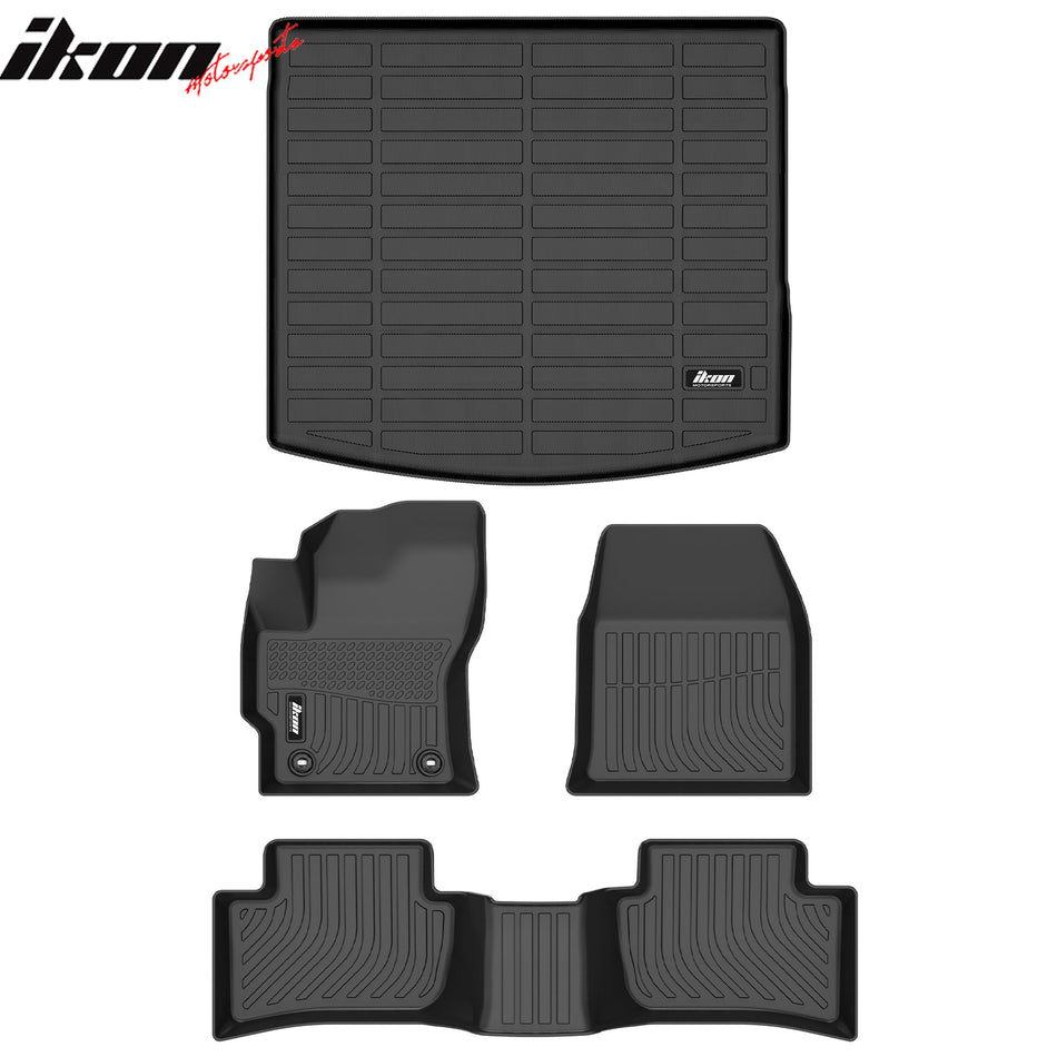 2022-2025 Toyota Corolla Cross AWD 3D TPE Floor Mats Carpet Liner 3PCS + Rear Cargo Trunk Mat
