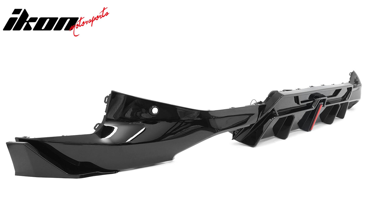 For 22-26 BMW 2-Series G42 IKON LED Rear Diffuser W/ Exhaust Tips PP Gloss Black