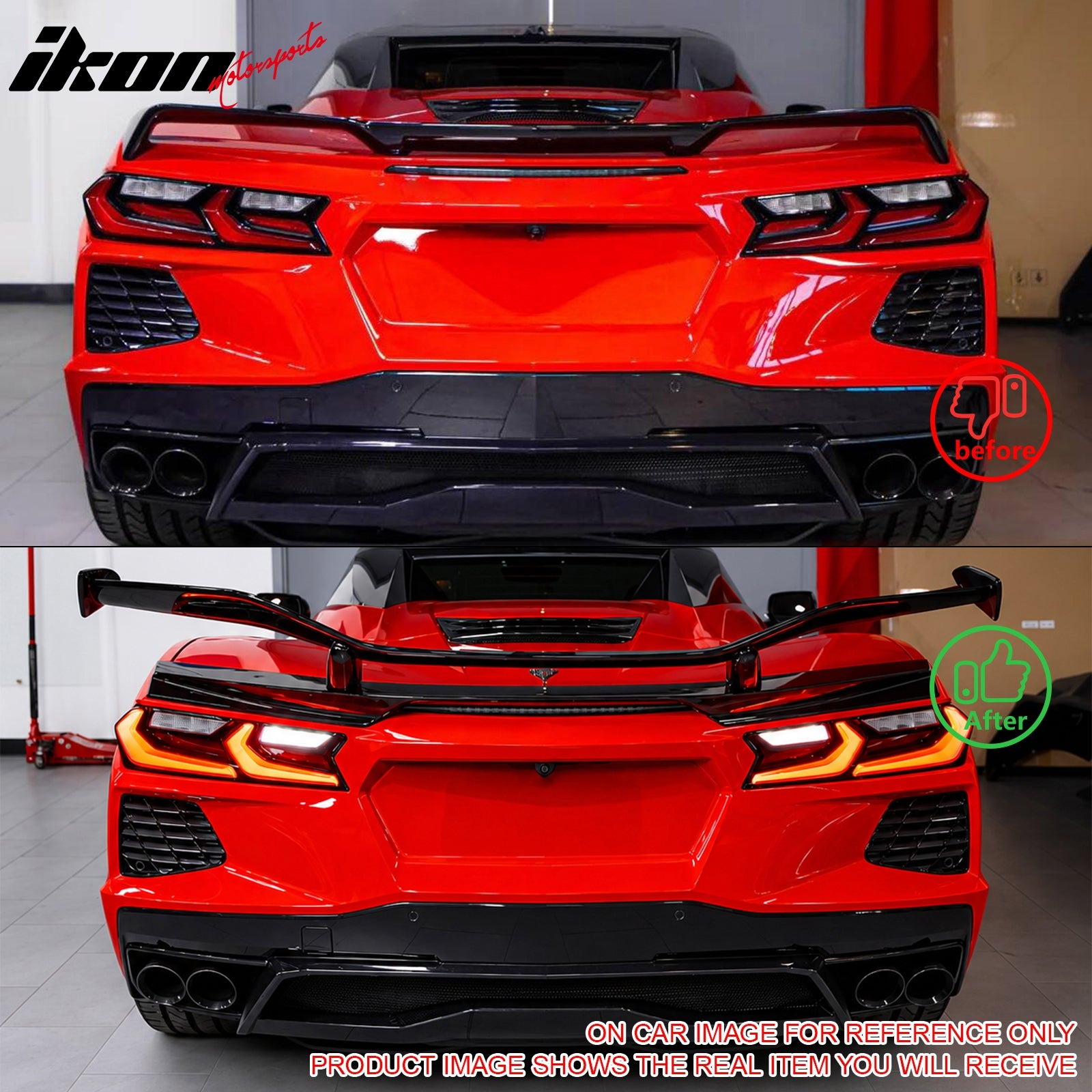 Fits 20-26 Corvette C8 Z07 Dry Carbon Fiber Trunk Spoiler + Pearl Panel +Bracket