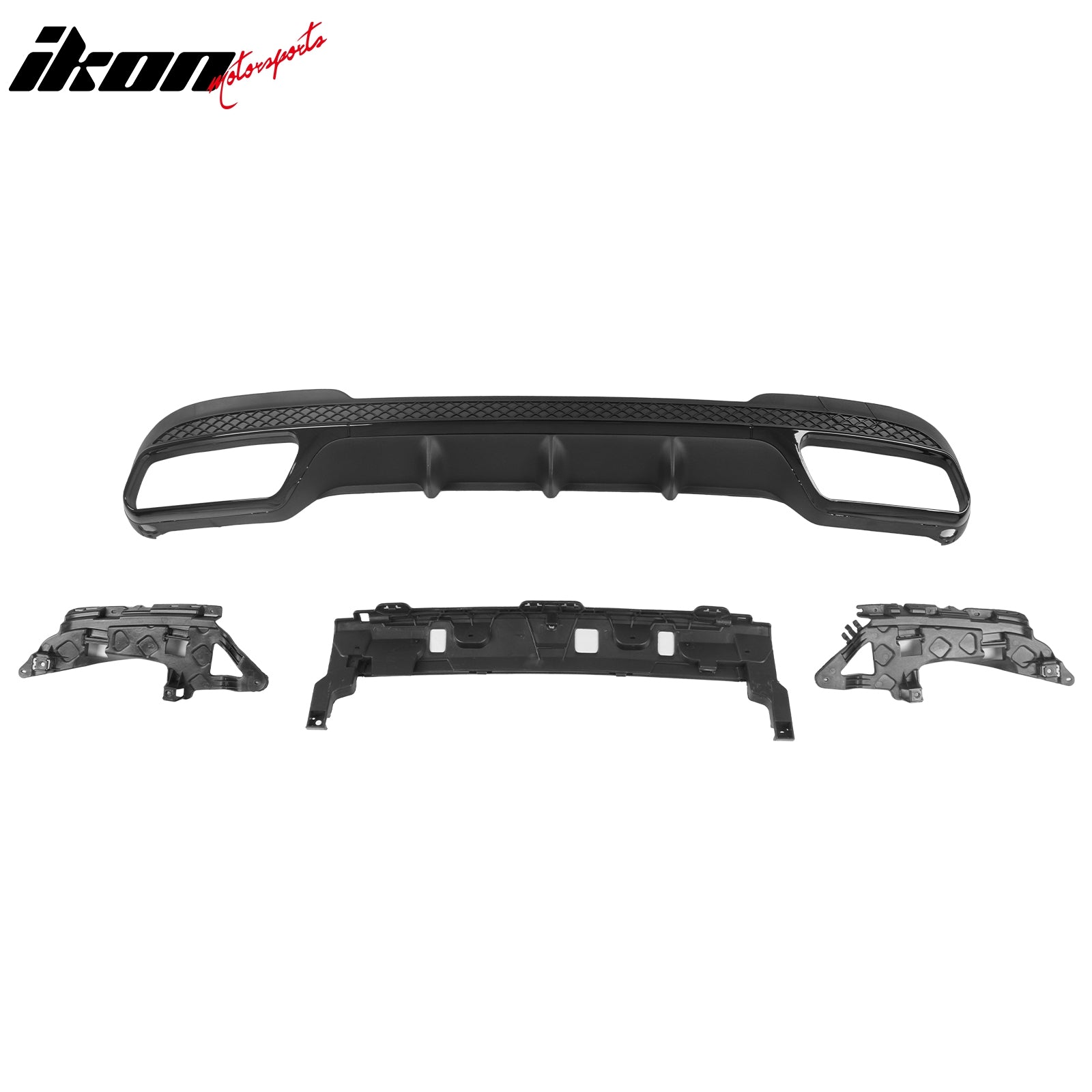 For 14-16 Benz E-Class E250 E350 E400 E63 Style Rear Diffuser Silver Exhaust Tip