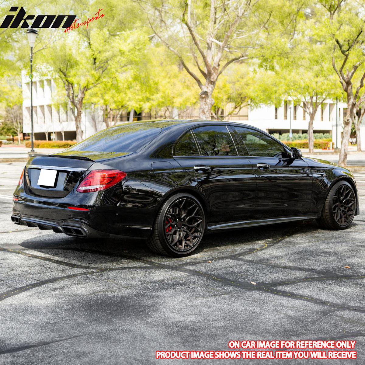 For 17-23 Benz E-Class E300 E400 E63 Carbon Fiber Print Rear Diffuser W/ Exhaust