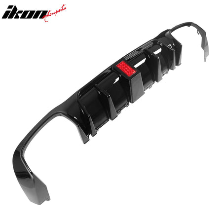 Fits 17-23 Benz E-Class E300 E400 Brabus Gloss Black Rear Diffuser Exhaust Tip
