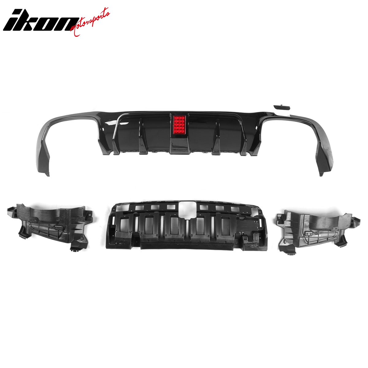 Fits 17-23 Benz E-Class E300 E400 Brabus Gloss Black Rear Diffuser Exhaust Tip