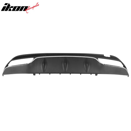 Fits 15-21 Benz C-Class C300 C400 C63 Black Rear Diffuser + Silver Exhaust Tips
