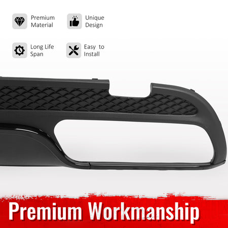 For 15-21 Benz C-Class C300 C400 C63 Style Gloss Black Rear Diffuser Exhaust Tip
