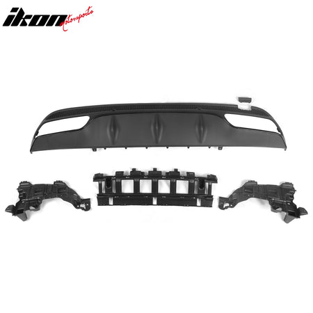 For 15-21 Benz C-Class C300 C400 C63 Style Gloss Black Rear Diffuser Exhaust Tip