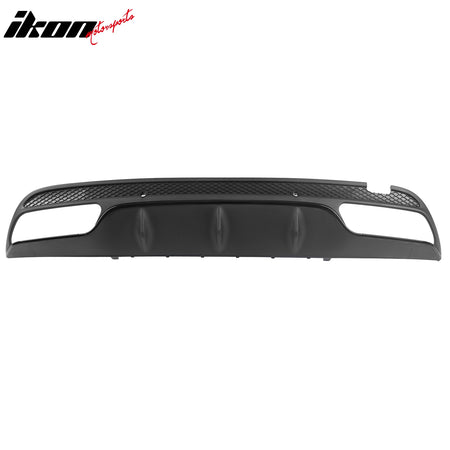 Fits 15-21 Benz C-Class C300 C400 C63 Style Rear Diffuser + Silver Exhaust Tips