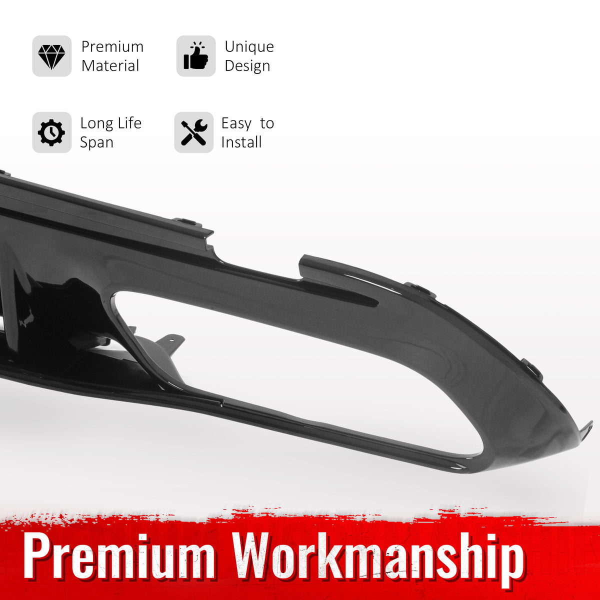 Fits 15-21 Benz C-Class C300 C400 2019 Facelift C63 Rear Diffuser + Exhaust Tip