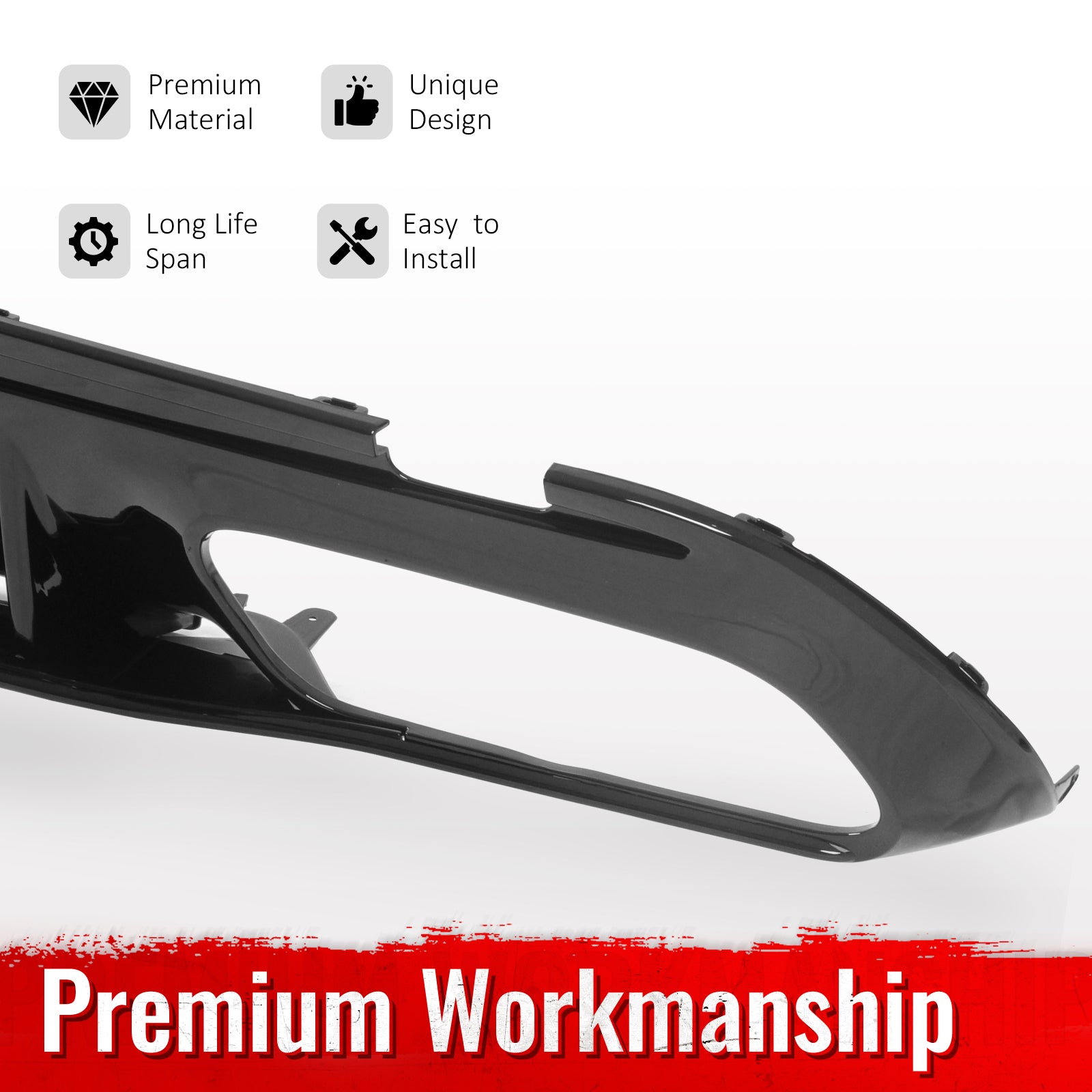 Fits 15-21 Benz C-Class C300 C400 2019 Facelift C63 Rear Diffuser + Exhaust Tip